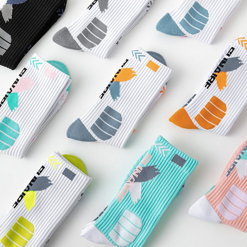 Sports Socks Men's Medium Socks Practical Professional Running Basketball Socks High Top Long Socks