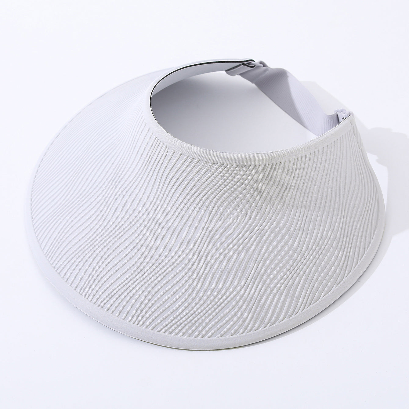 Simple Open-top Wave-pattern Indentation Adjustable Wide-brim Sun Hat For Summer Outdoor Activities, Breathable Open-top Hat