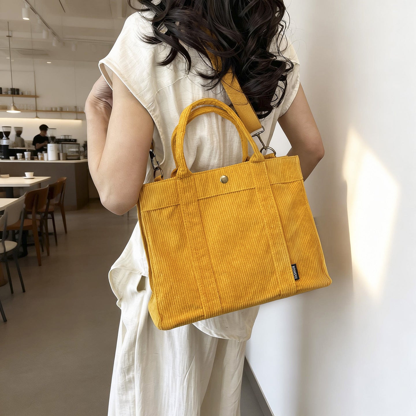 Women's Thick Corduroy Crossbody Cloth Bag