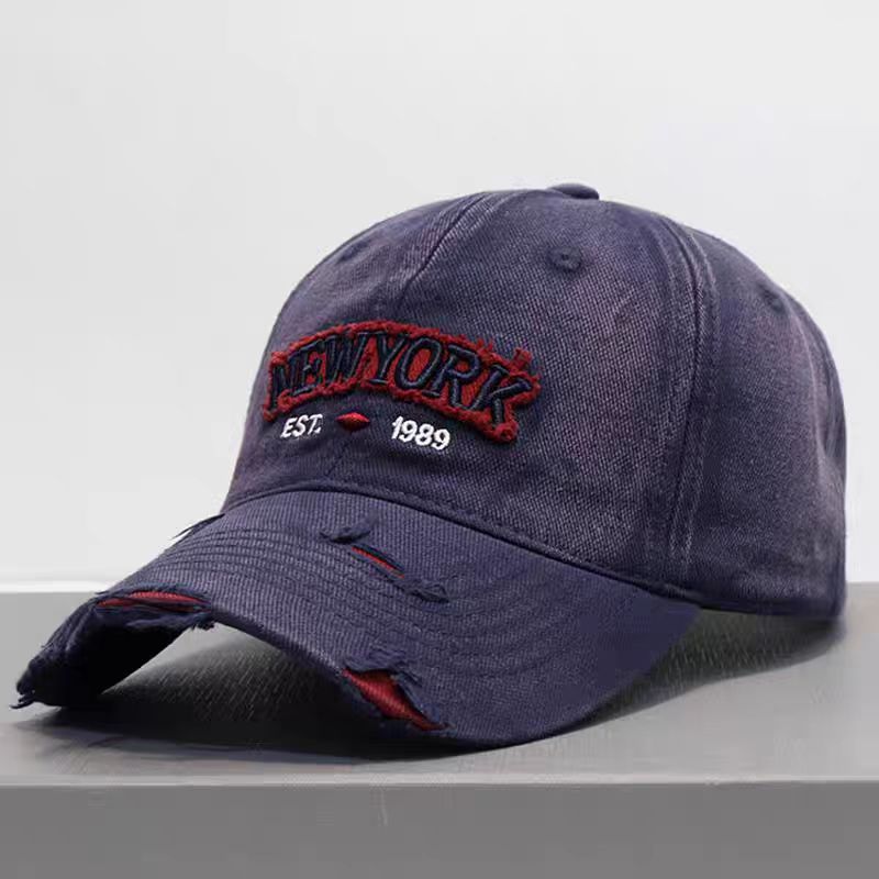 Embroidered Letter Denim Baseball Cap With A Soft Crown