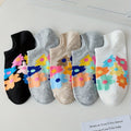 5 Pairs Of Graffiti Flower Socks, Boat Socks, Invisible Socks