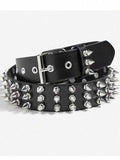 Men's And Women's Gothic-style Three-row Studded Belt