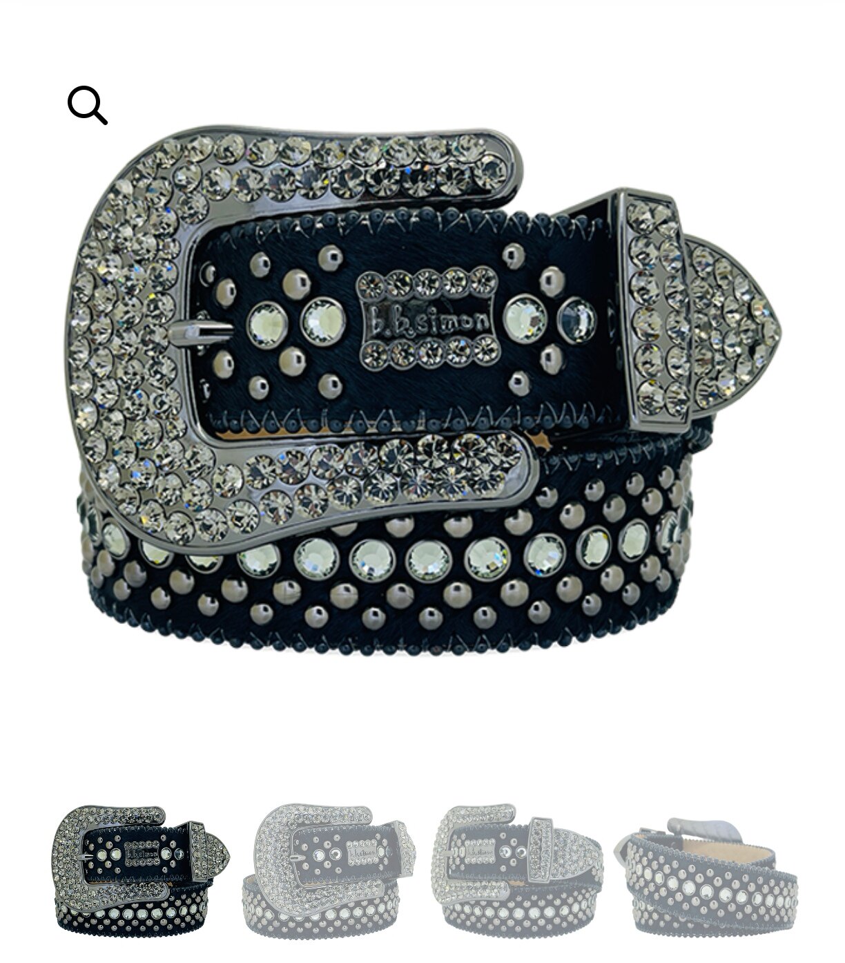 New Rhinestone Belt With Top-grain Leather Unisex