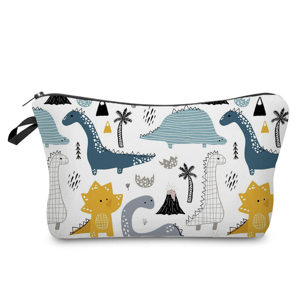 Cartoon Dinosaur Print Makeup Bag