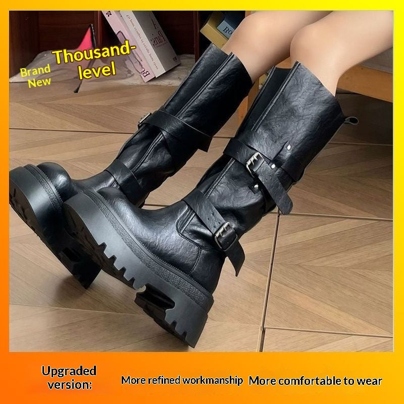 Women's Multi Functional Belt Buckle Long Boots