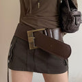 Retro Womens Figure-flattering Outfit With A Skirt And A Spicy-style Belt
