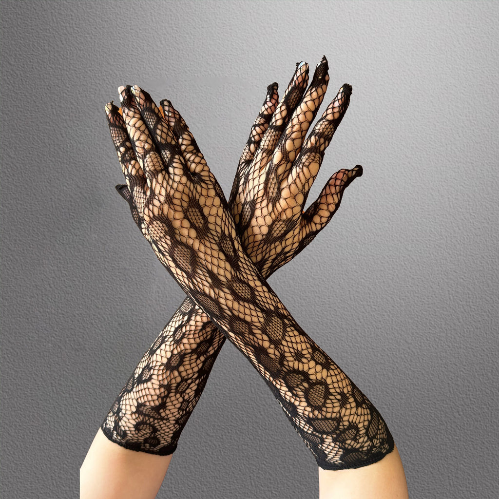Sexy Transparent Lace Super Elastic Half Arm Lace Gloves