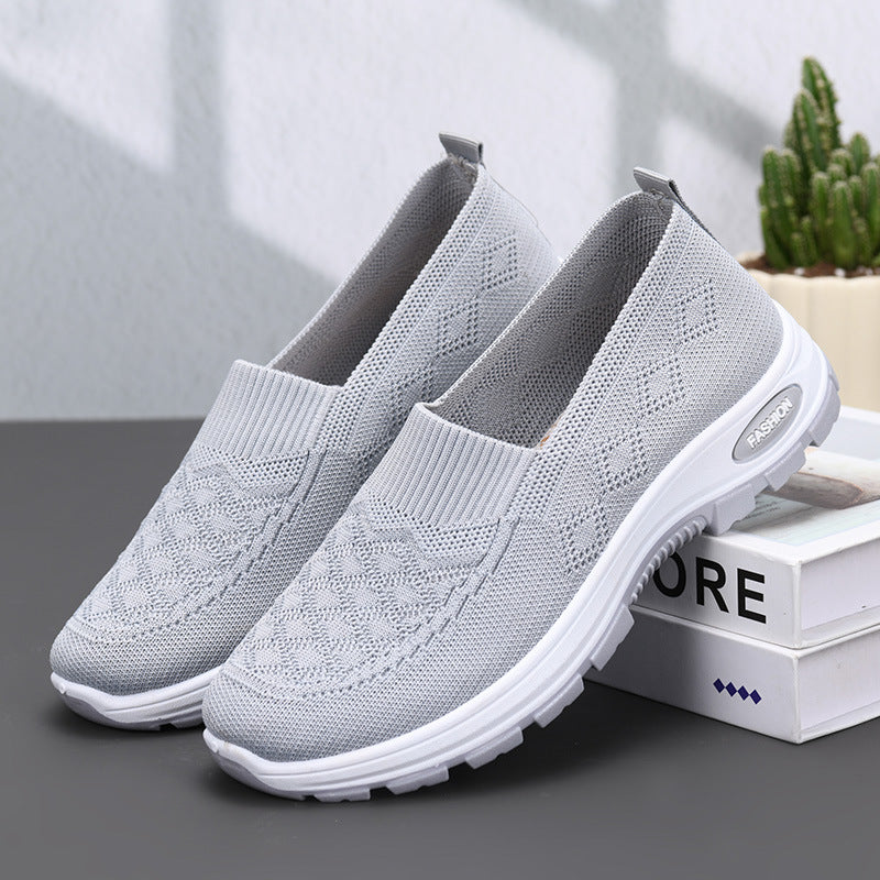 Non-slip Soft-soled Flyknit Walking Shoes Classic Style For Women Breathable