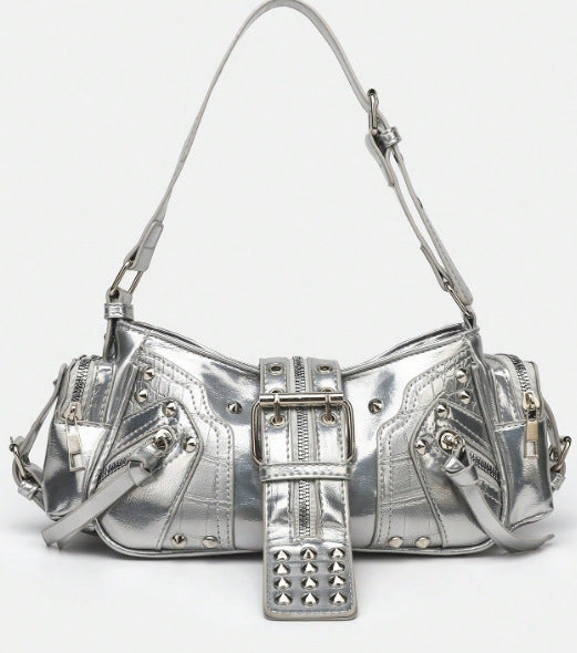 Motorcycle Punk Rivet Retro Womens Crossbody Bag