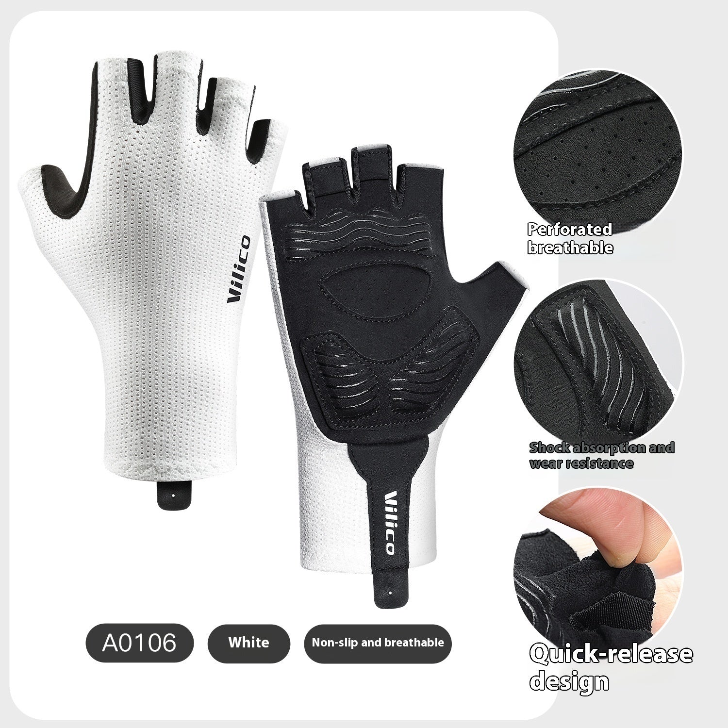 Spring And Summer Outdoor Mountain Bike Riding Gloves Thin Shock Absorption