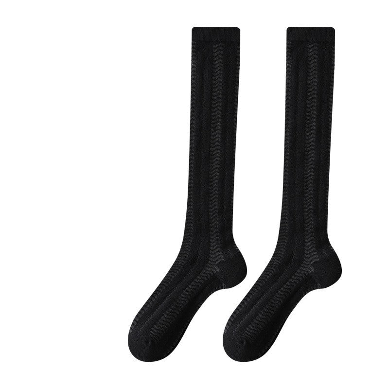 Summer Thin Mesh Breathable Calf Socks For Children, Versatile Midsole Stacking Socks