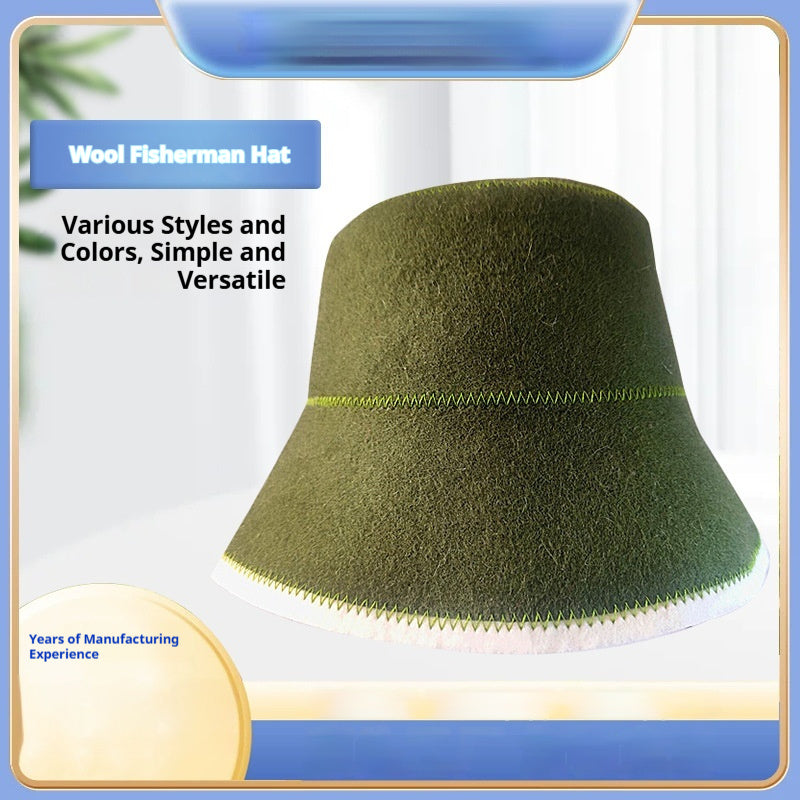 Thickened Absorbent  Foldable Wool Felt Fisherman Hat