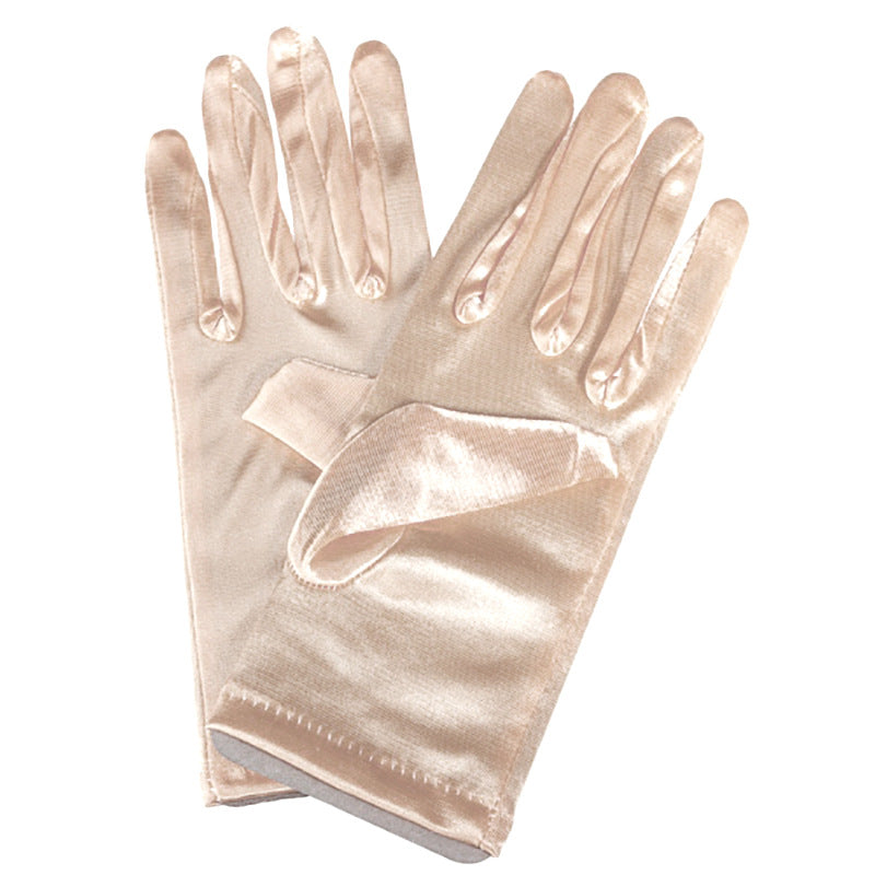Bridal Wedding Gloves Short Satin Dress Cheongsam Gloves
