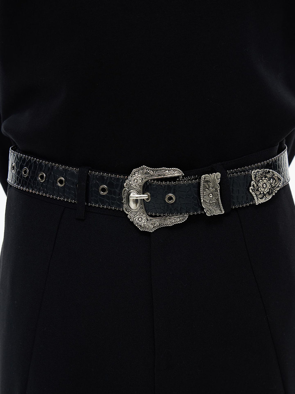 American Y2K Retro Carved Crocodile-pattern Belt