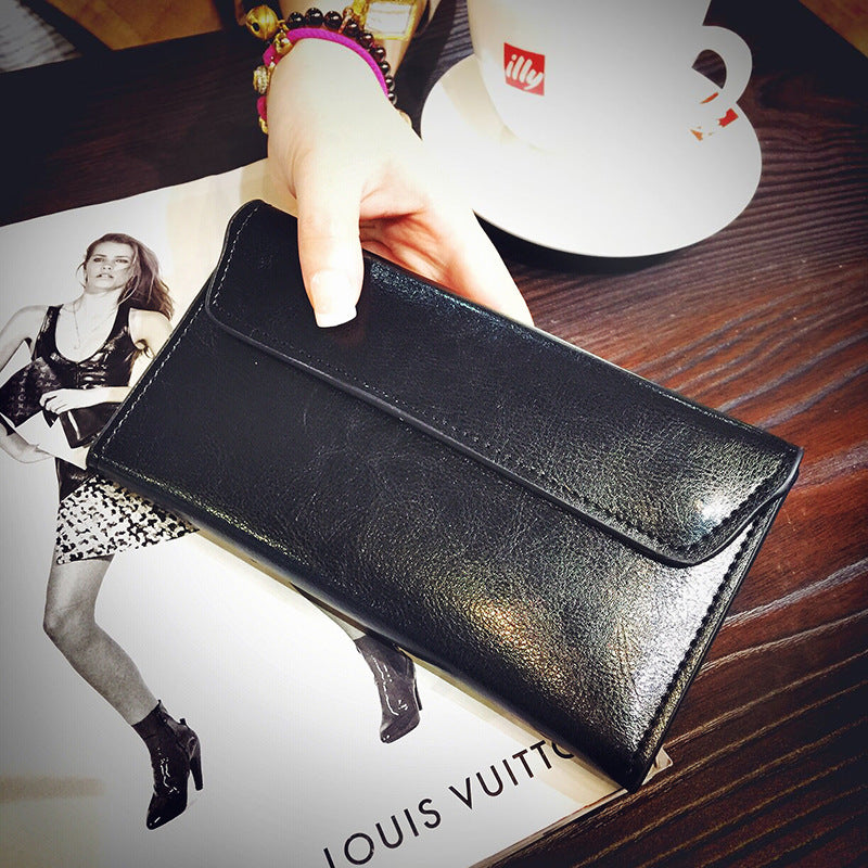 Leather Buckle Simple Business Cowhide Thin Wallet Card