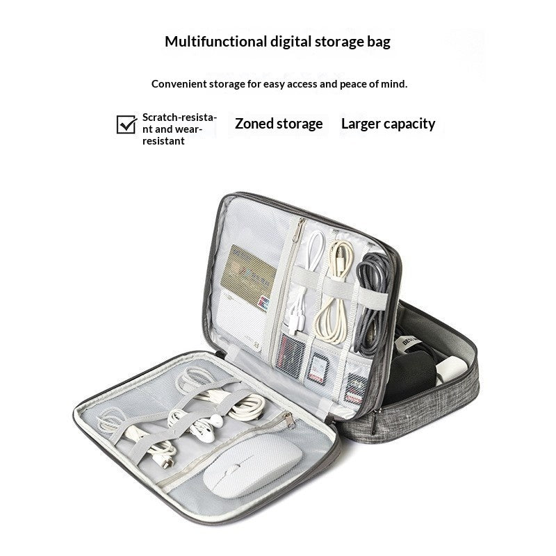 Double-layer Cable Organizer Travel Digital Accessory Storage Bag
