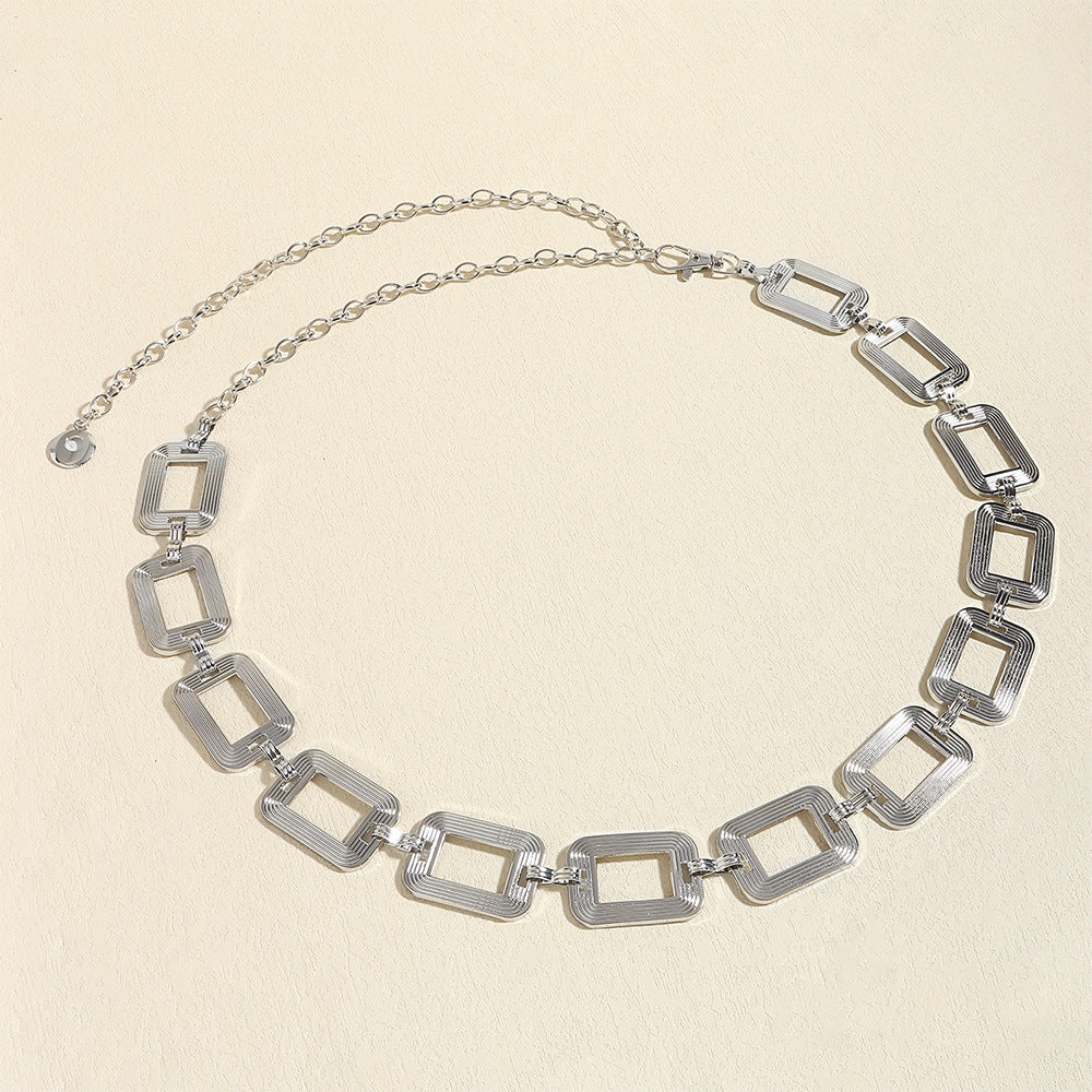 High-grade Metal Women's Hip Hop Style Decorative Waist Chain