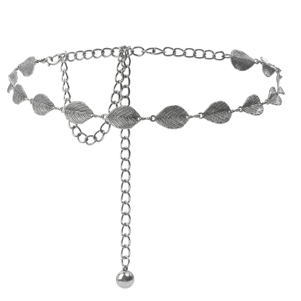 Leaf Style Waist Chain Retro Paired With Denim Skirt And Pants