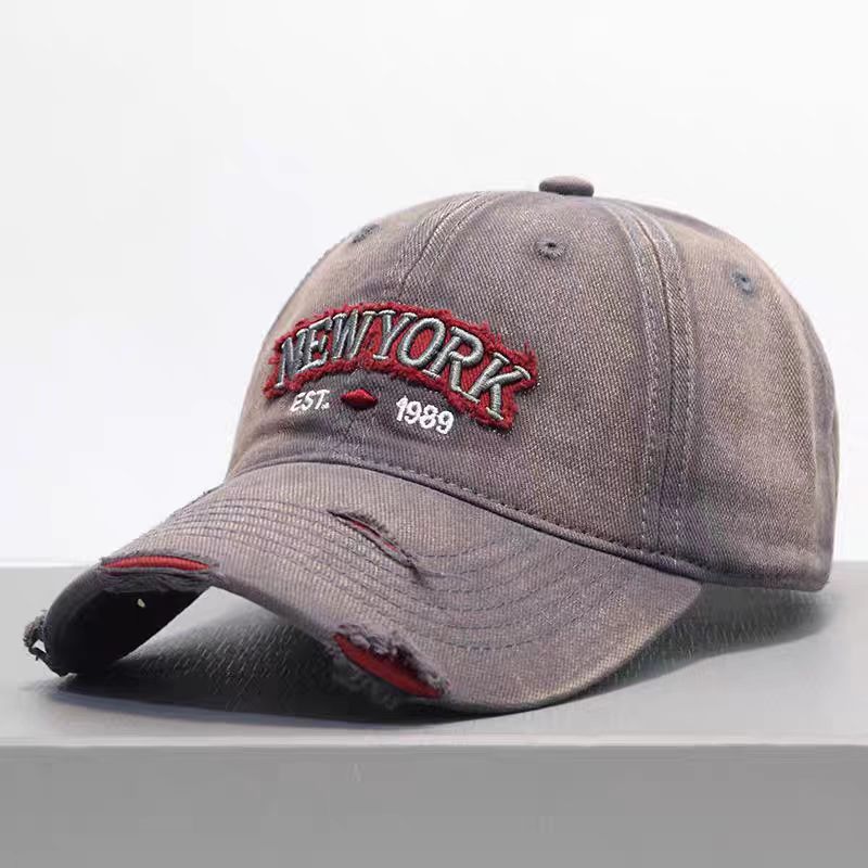 Embroidered Letter Denim Baseball Cap With A Soft Crown