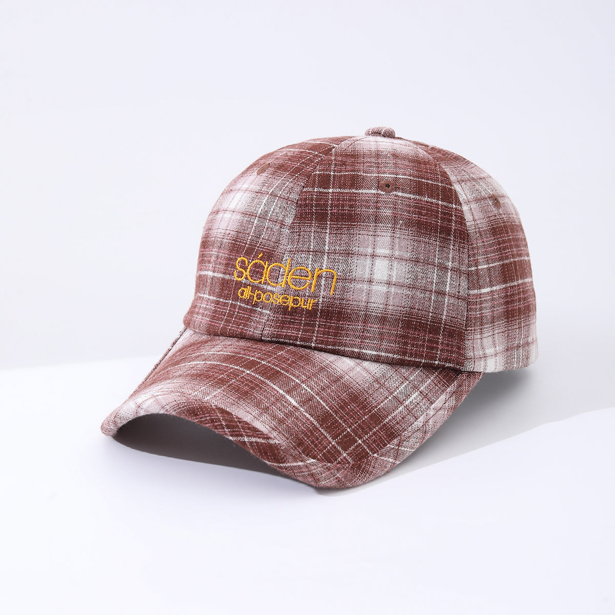 Striped Checkered Embroidered Letter Simple And Fashionable Baseball Cap Suitable For Daily Outdoor Outings And Travels