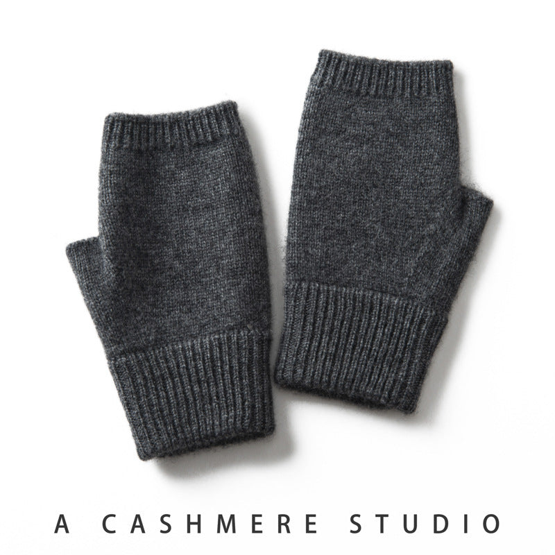 Pure Cashmere Half Finger Gloves For Women Autumn Winter Assorted Colors