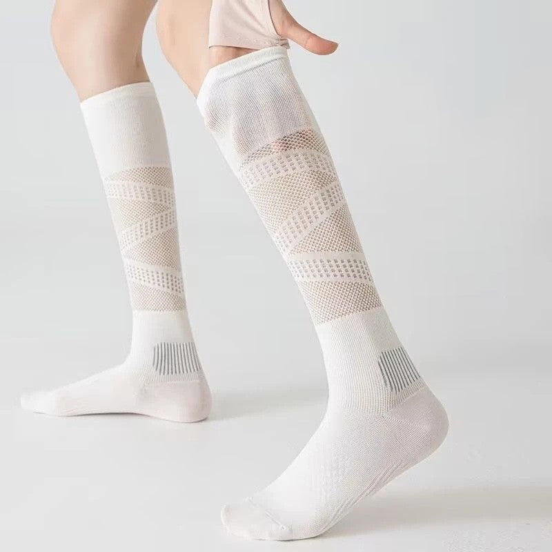 Pressure Calf Socks, Children's Indoor Fitness Running Sports Badminton Socks, Breathable Summer Thin Long Tube Yoga Socks