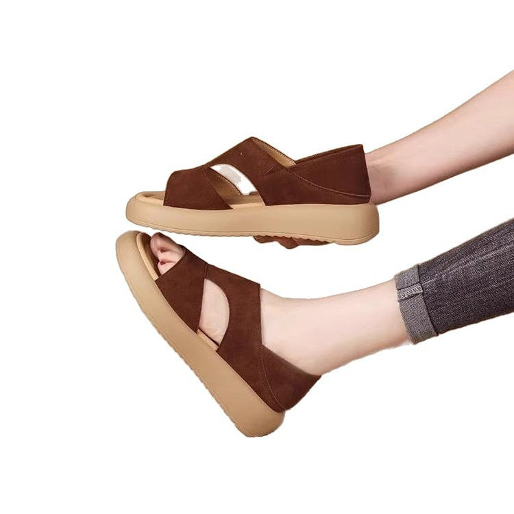 Womens Flat Open-toe Non-slip Sandals