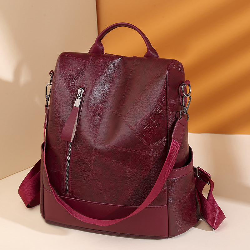 Women's Large-Capacity Casual Patchwork Backpack