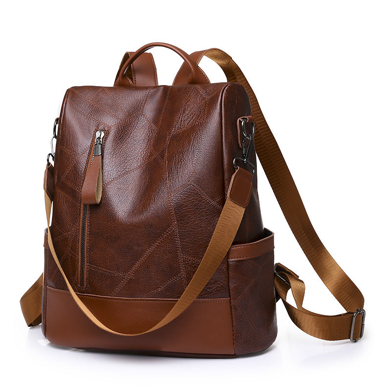 Women's Large-Capacity Casual Patchwork Backpack
