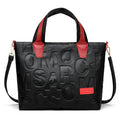 Trendy Tote Handbag Chic Letter Embossing Womens