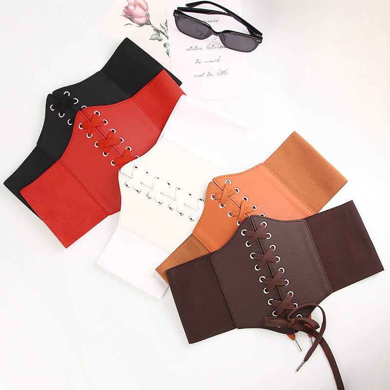 Summer Retro Fashion Tight Wide Waist Seal Women's Elastic Stretch Belt
