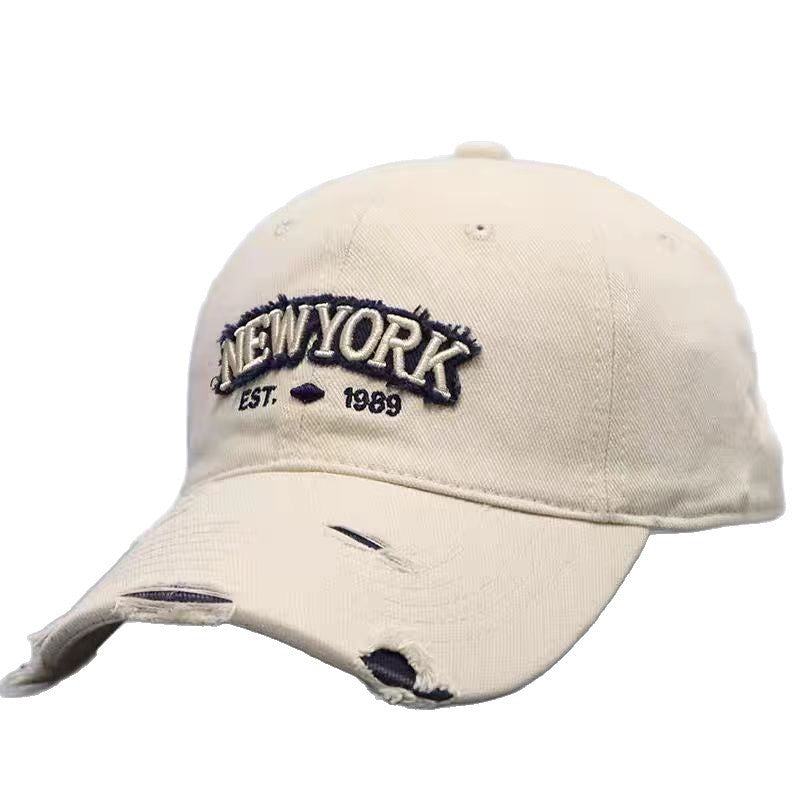 Embroidered Letter Denim Baseball Cap With A Soft Crown