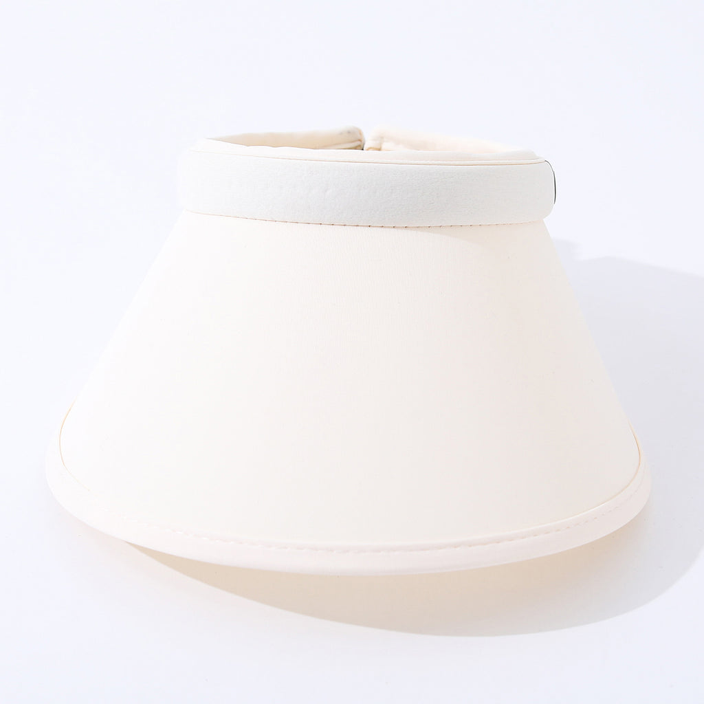 Solid-color Petal-shaped Labeled Wide-brimmed Casual And Versatile Open-top Sun Hat, Suitable For Outdoor Commuting And Vacation In Spring And Summer