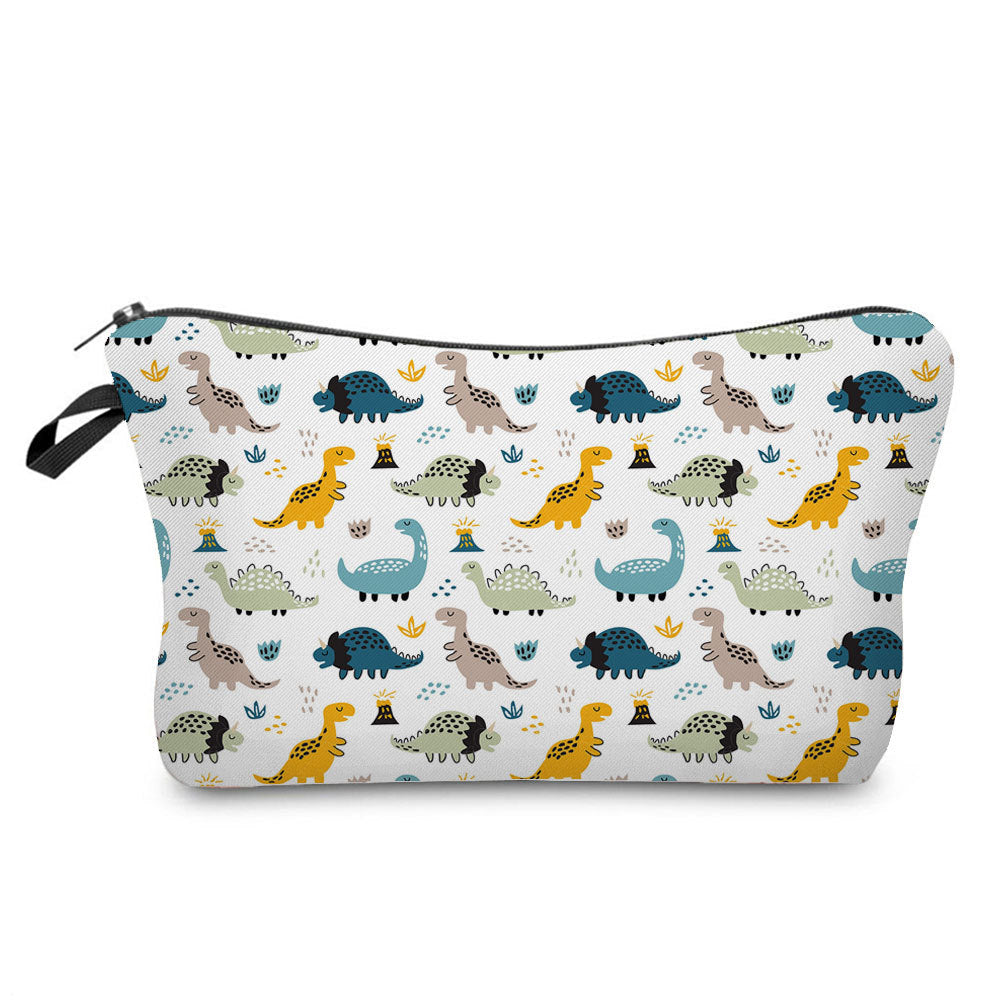 Cartoon Dinosaur Print Makeup Bag