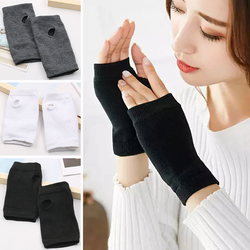 Men's And Women's Autumn And Winter Thin Spring And Summer Cotton Half Finger Sports Fingerless Gloves