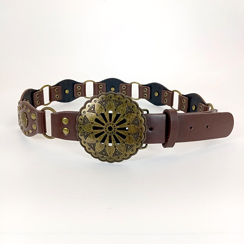 Retro Denim Female Ornament With Skirt All-matching Rivets Belt Fashion Waist Seal