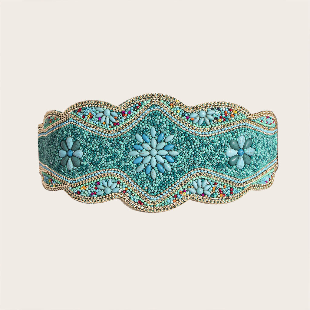 Ethnic Beads Hemp Rope Shell Popular Wide Waist Seal