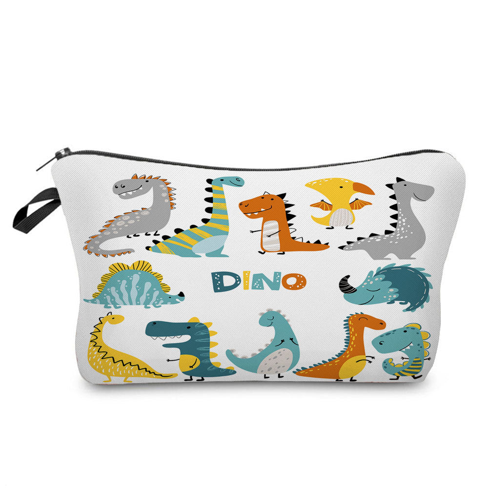 Cartoon Dinosaur Print Makeup Bag
