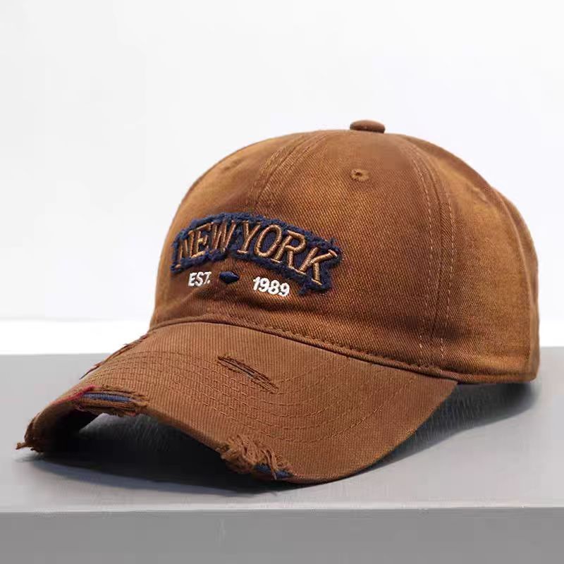 Embroidered Letter Denim Baseball Cap With A Soft Crown