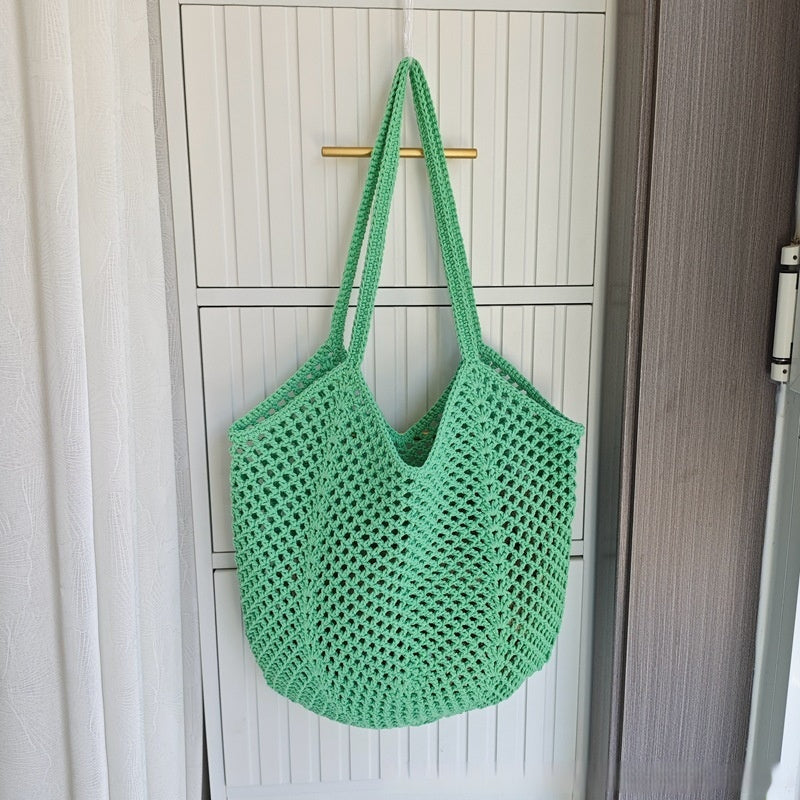 Hollow-out Knitted Tote Bag For Women