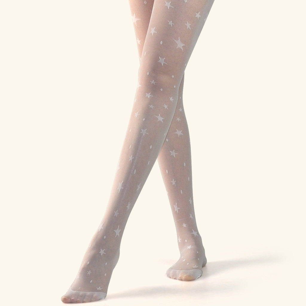 Summer Super Transparent Polka Dot Star Jacquard Pantyhose Sexy Outerwear Women's Socks