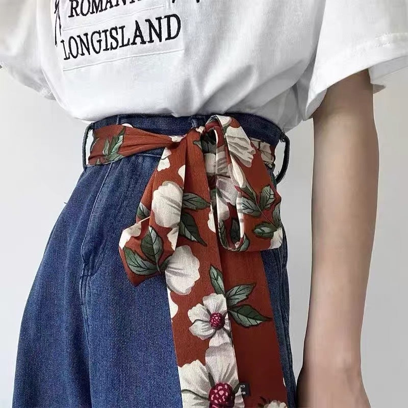Fashionable Extra-Long Silk Scarf Belt For Women