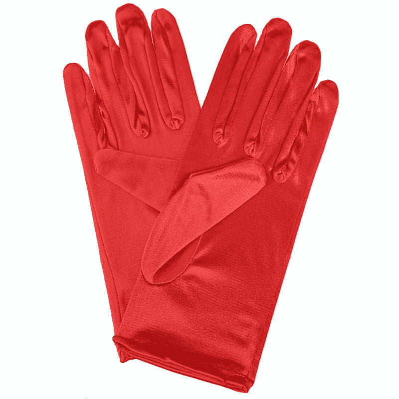 Bridal Wedding Gloves Short Satin Dress Cheongsam Gloves