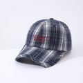 Striped Checkered Embroidered Letter Simple And Fashionable Baseball Cap Suitable For Daily Outdoor Outings And Travels