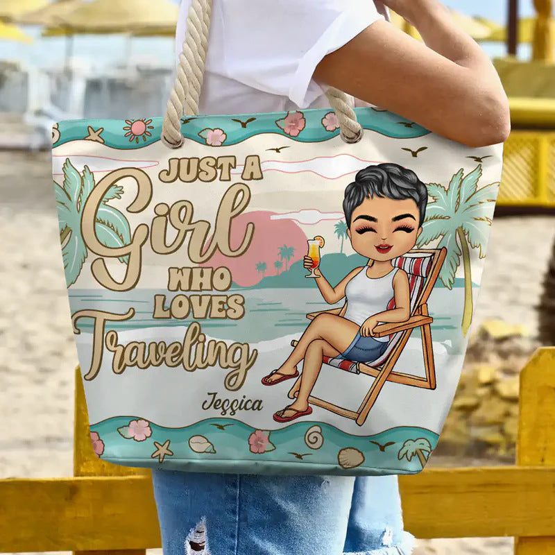 Cartoon Beach Leisure Shoulder Bag Printed