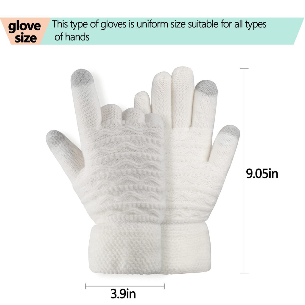 Women's Wave Patterned Double-layer Velvet Thickened Knitted Gloves