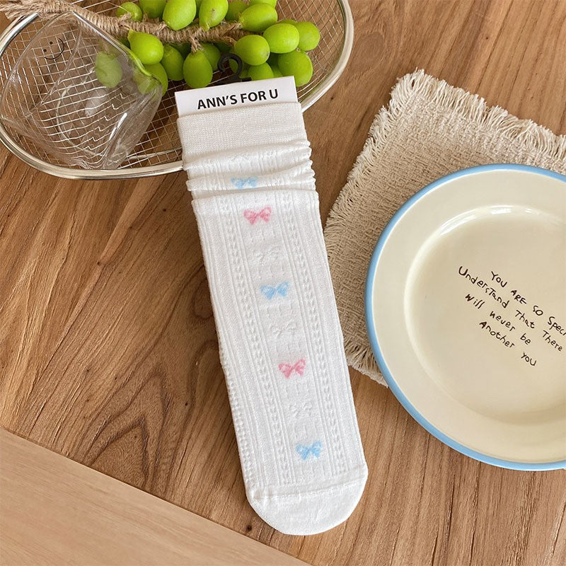 Boneless Socks Children's Forest Sweet Wind Lightweight Hollow Mesh Soft And Versatile Middle Tube Stacked Socks