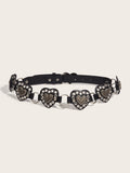 Street-style Hollowed-out Circular PU Leather Belt