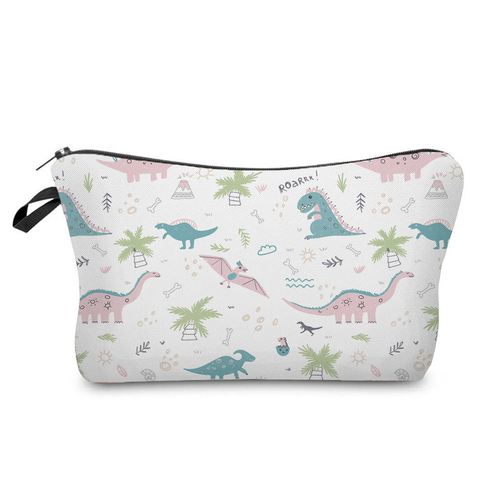 Cartoon Dinosaur Print Makeup Bag