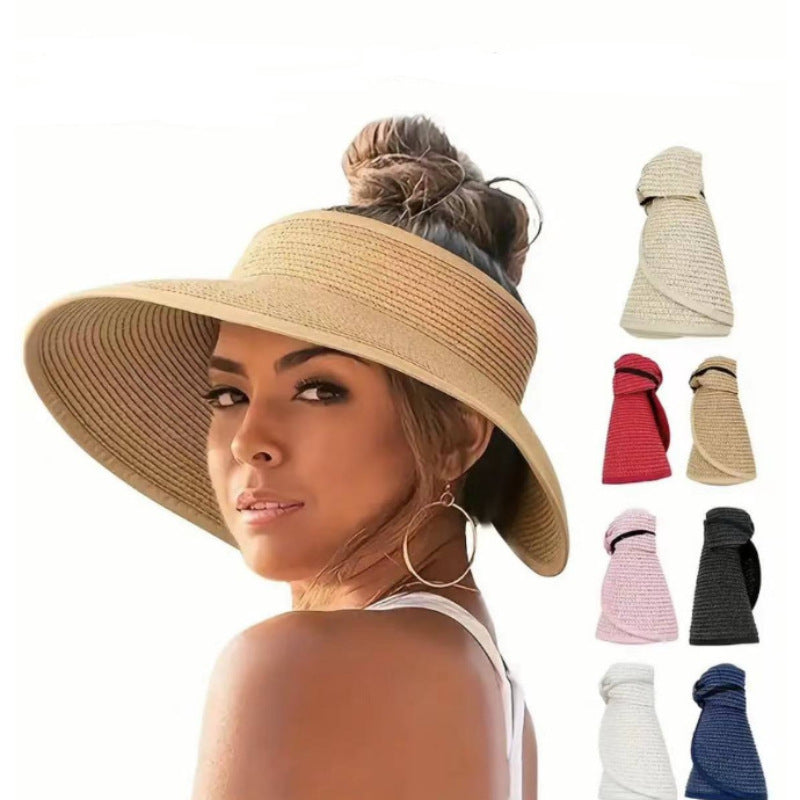 Foldable Sun Hat With No Brim For Women